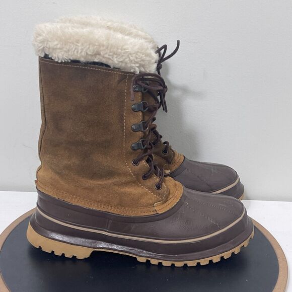 VTG SOREL Made Canada Power Kaufman Caribou Rubber Snow‎ Winter Boots Men Size 7 - Picture 1 of 11